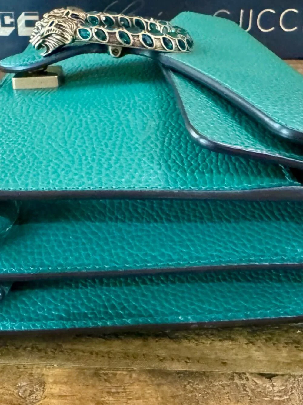 GUCCI Handbag Dionysus Dollar Calf/Strass Emerald #400249 CAOGX